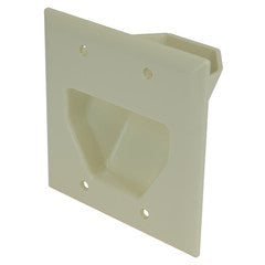 2-Gang Recessed Low Voltage Cable Plate, Lite Almond