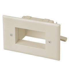 Easy Mount Recessed Low Voltage Cable Plate, Lite Almond