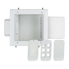 Expandable Media Box with Duplex Receptacle, White