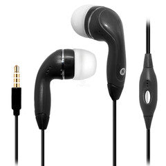 Earbuds with Microphone, Black. With 3 sizes of earbud tips