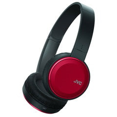 JVC Bluetooth Wireless Headset, includes microphone and phone controls, Red,  (HA-S190BTR)
