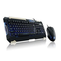 Tt eSPORTS Commander Gaming Gear Combo(USB Keyboard and USB Mouse), Black with Blue Backlight