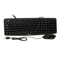 Slimline Corded USB Keyboard, Black, Standard 107 Key and Mouse Combo