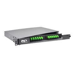 1U Swing Out Fiber Optic Patch Panel, Capacity 2 LGX Adapter Plates / Cassettes / Modules, Unloaded, Black Powder Coat