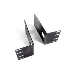 2U 23 inch Flush Mount Telco Rack Adapter Brackets (Pair) in Black Powder Coat