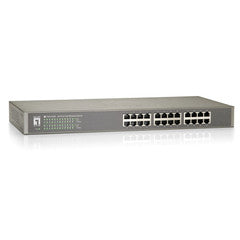 24 Port Rack Mount 19 inch 10/100 Fast Ethernet Switch, Matte Gray, Auto-negotiation