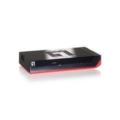 5 Port 10/100/1000 Gigabit Ethernet Switch, Black with Red Trim, Energy Efficient Ethernet / IEEE 802.3az Support