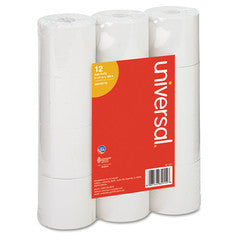 Universal Impact/Inkjet Print Bond Paper Rolls, 1/2 inch Core, 2 1/4 inches wide x 150 feet long, White, 12/pack - UNV35715