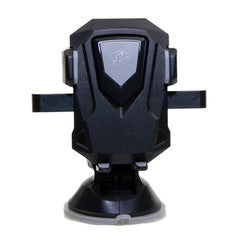 Universal mobile device holder, windshield/dashboard mount, telescoping arm, black