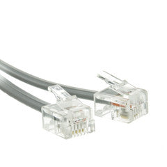 Telephone Cord (Voice), RJ11, 6P / 4C, Silver Satin, Reverse, 100 foot