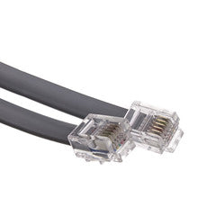 Telephone Cord (Voice), RJ12, 6P / 6C, Silver Satin, Reverse, 25 foot