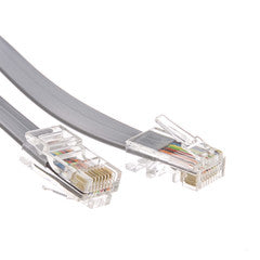 Telephone Cord (Data), RJ45 8P / 8C, Silver Satin, Straight, 25 foot