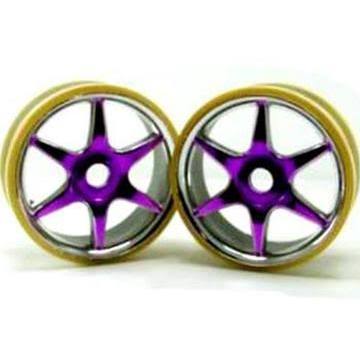 Redcat Racing 81036PP Chrome & purple 6 spoke wheels (2pcs)(plastic) 81036pp