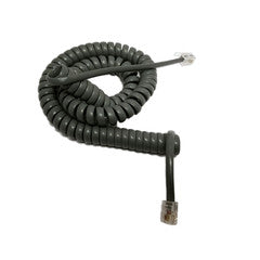 Headset to Phone Cord (Voice), RJ22, 4P / 4C, Gray, Coil, Reverse, 10 foot. *14 inches coiled*