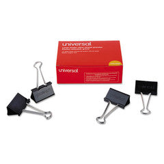 Universal Binder Clips, Large, Black/Silver, 12/box - UNV10220