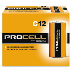 Duracell Procell Industrial Grade Alkaline Batteries, C, PC1400, 12/Box