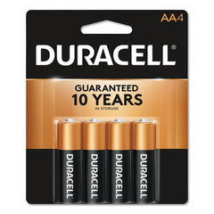 Duracell CopperTop Alkaline Batteries, AA, MN1500B4Z, 4/PK