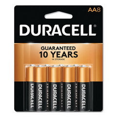 Duracell CopperTop Alkaline Batteries, AA, MN1500B8Z, 8/PK