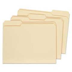 Universal File Folders, 1/3 Cut Assorted, Two-Ply Top Tab, Letter, Manila, 100/Box - UNV16113