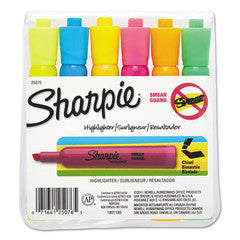 Sharpie Accent Tank Style Highlighter, Chisel Tip, Assorted Colors, 6/Set