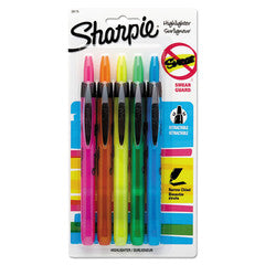 Sharpie Retractable Highlighters, Chisel Tip, Assorted Fluorescent Colors, 5/Pack