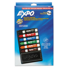 Expo Low-Odor Dry Erase Marker & Organizer Kit, Broad Chisel, 6 Assorted Colors