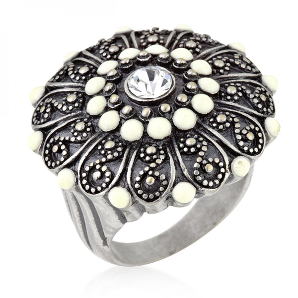 Antique Silver Crest Ring Ii