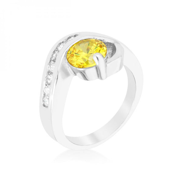 Yellow Cubic Zirconia Twist Ring