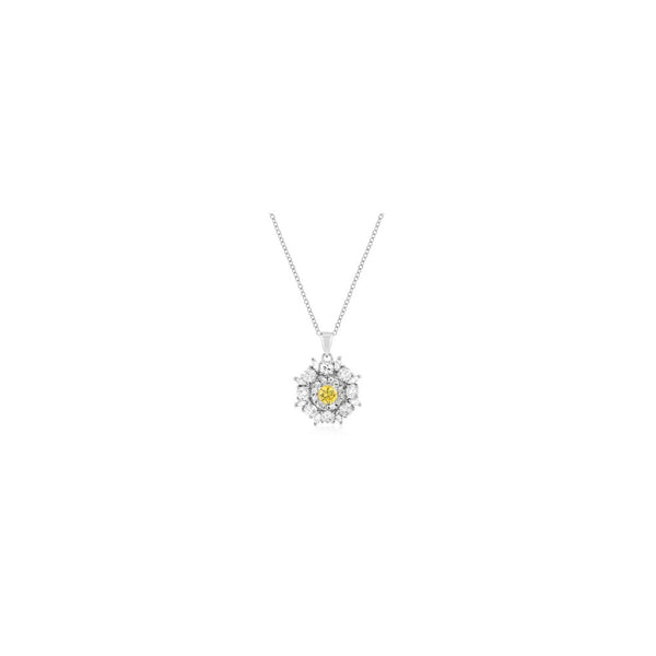 Silvertone Cz Circle Pendant