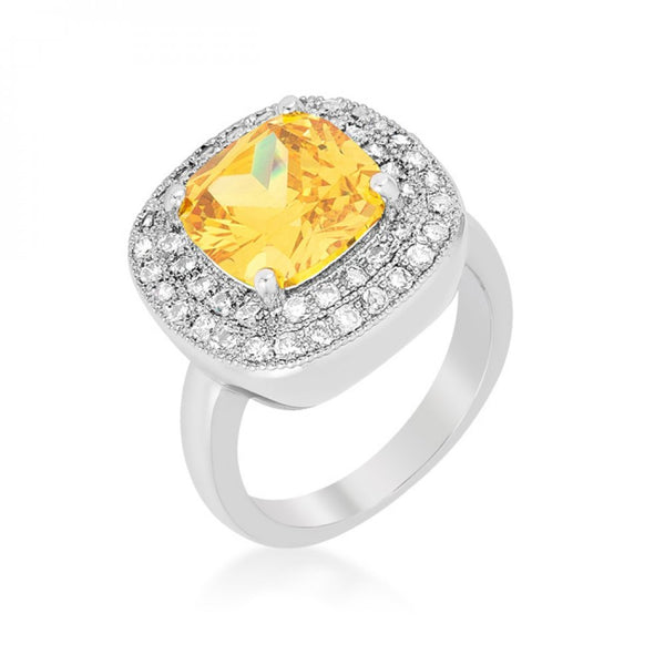Yellow Bridal Cocktail Ring