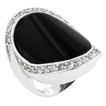 Pave Onyx And Cz Ring