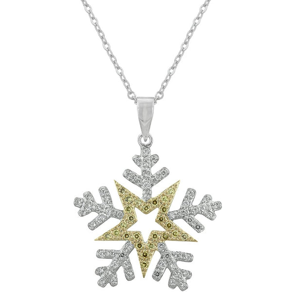 Two-toned Snowflake Pendant