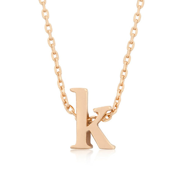 Rose Gold Initial K Pendant
