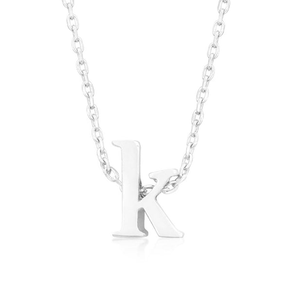 Silvertone Initial K Pendant