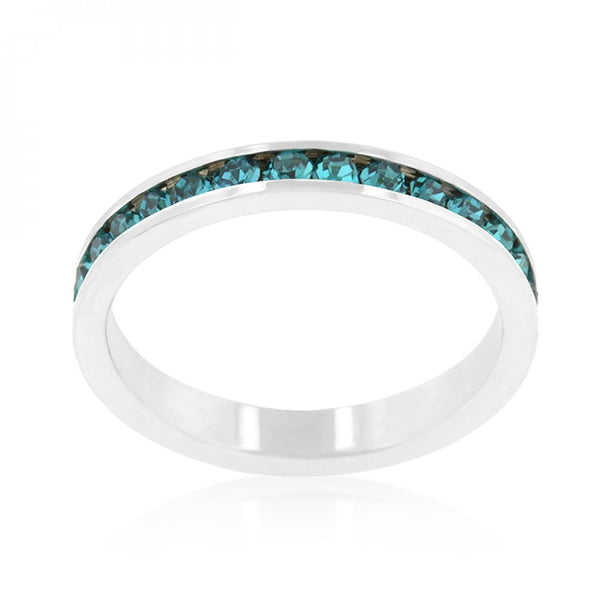 Stylish Stackables With Turquoise Crystal Ring