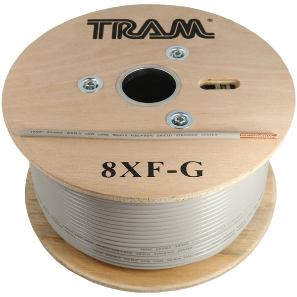 Tram Rg8x 500ft Roll Tramflex Double Shield Coaxial Cable With Gray Jacket