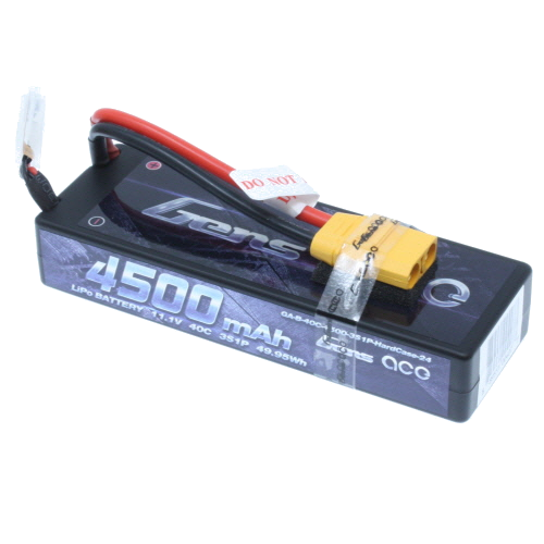 Redcat Racing GA-3S-LCG-4500-40C Gens ace 4500mAh 11.1V 40C 3S1P HardCase Lipo Battery Pack with XT90 Connector