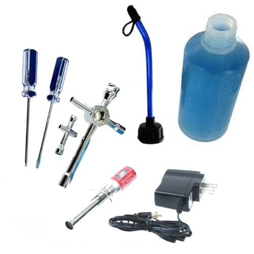 Redcat Racing 80142A Starter Kit Includes: Tools, Fuel Bottle, Rechargeable Glow Plug Ignitor, and a Glow Plug Ignitor Charger.  Recommended For All Nitro Vehicles.