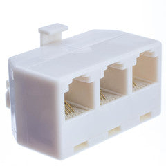 Telephone Jack Line Separator, RJ11/RJ12 Male to 3 RJ11/RJ12 Female, Line 1, Line 2, Line 1 and 2